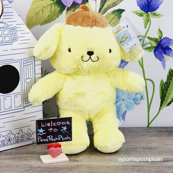 Build A Bear Hello Kitty PomPomPurin & Muffin Mini Sleeper & Slippers Plush - Picture 7 of 16